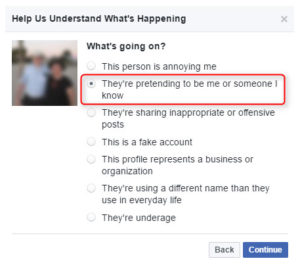 Fake accounts on Facebook