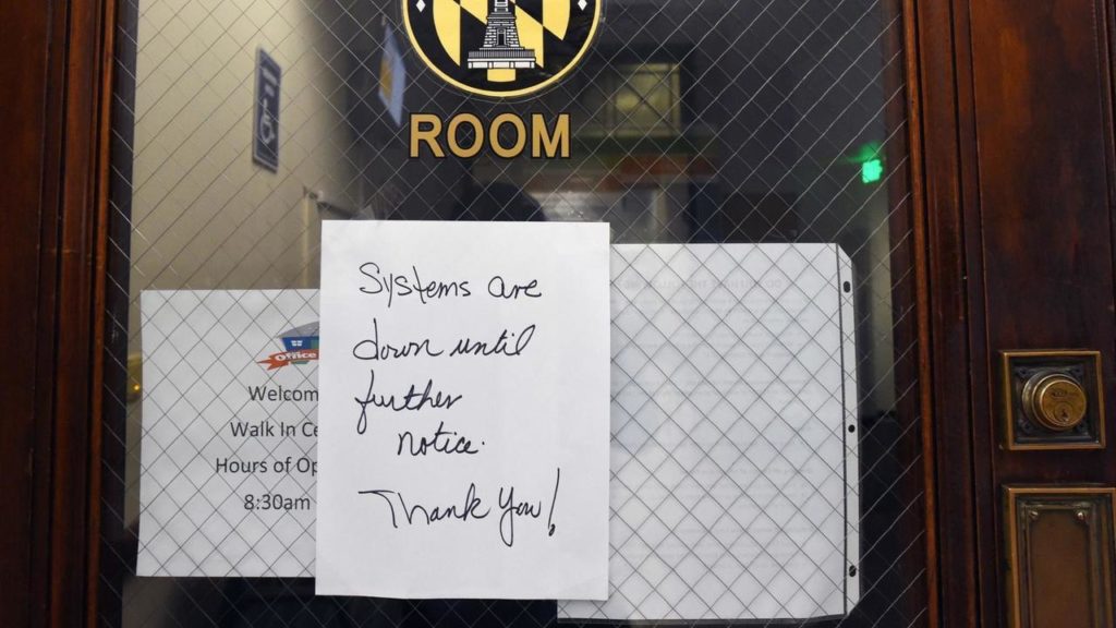 Systems Down Note After Attack and Bitcoin Ransom